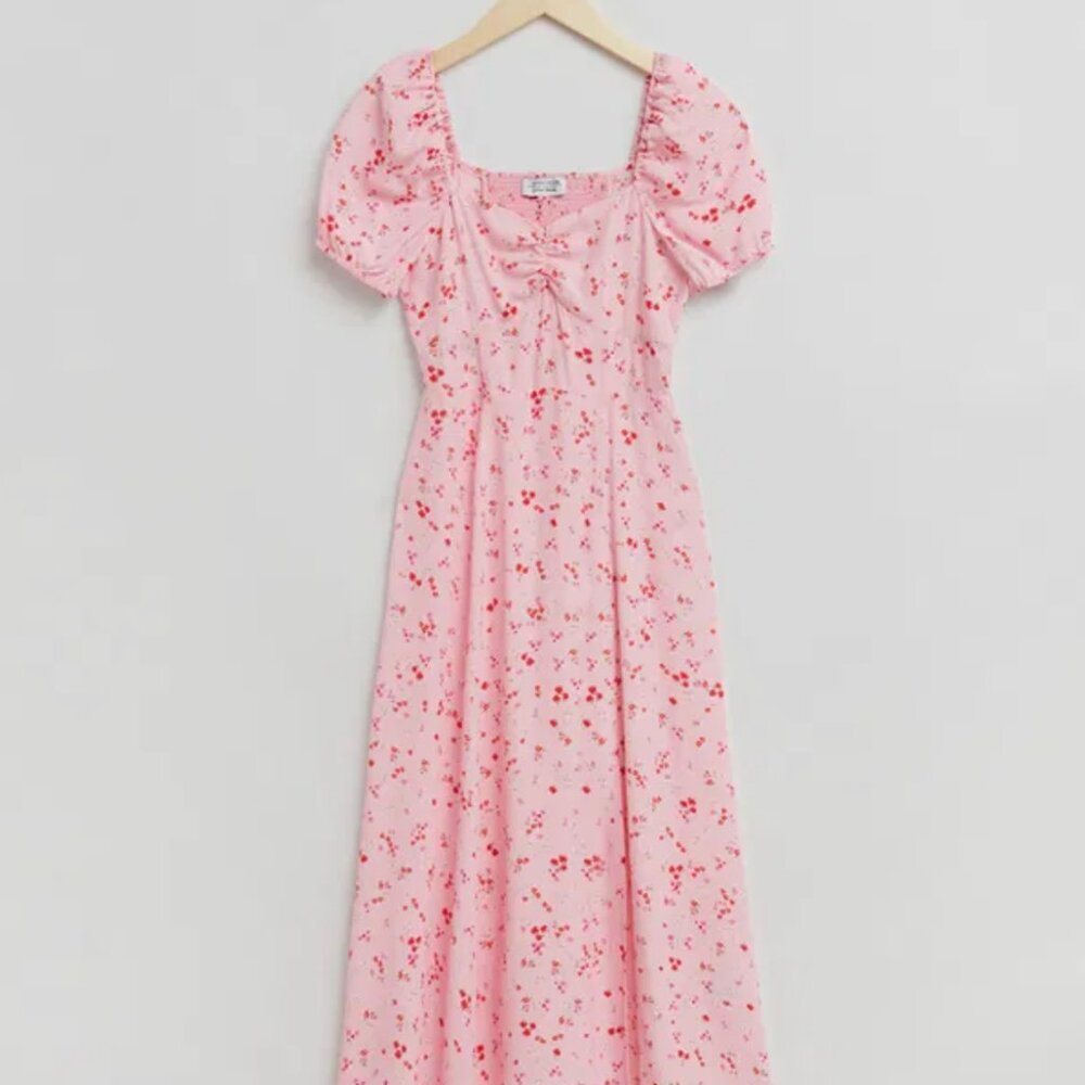 & Other Stories Puff Sleeves Midi Dress